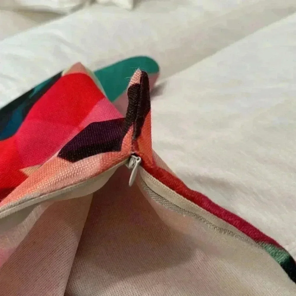 2 Geometric Modern Pillow Cases about 19”x19”